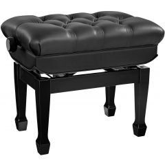 K&M 13968 Banquette hydraulique noir brillant, assise cuir véritable - Vue 2